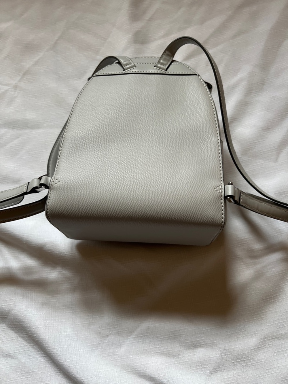 kate spade Small Pebbled Leather Backpack in Light Gray - Picture 2 of 5